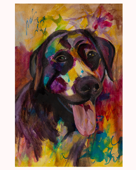 The Joys of a Labrador - Original Mixed Media Painting on archival paper