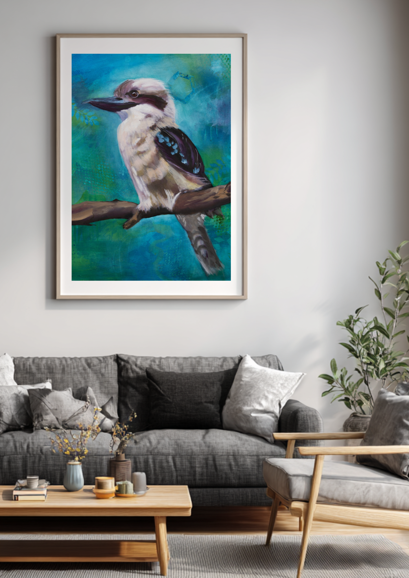 Kookaburra Blue Print