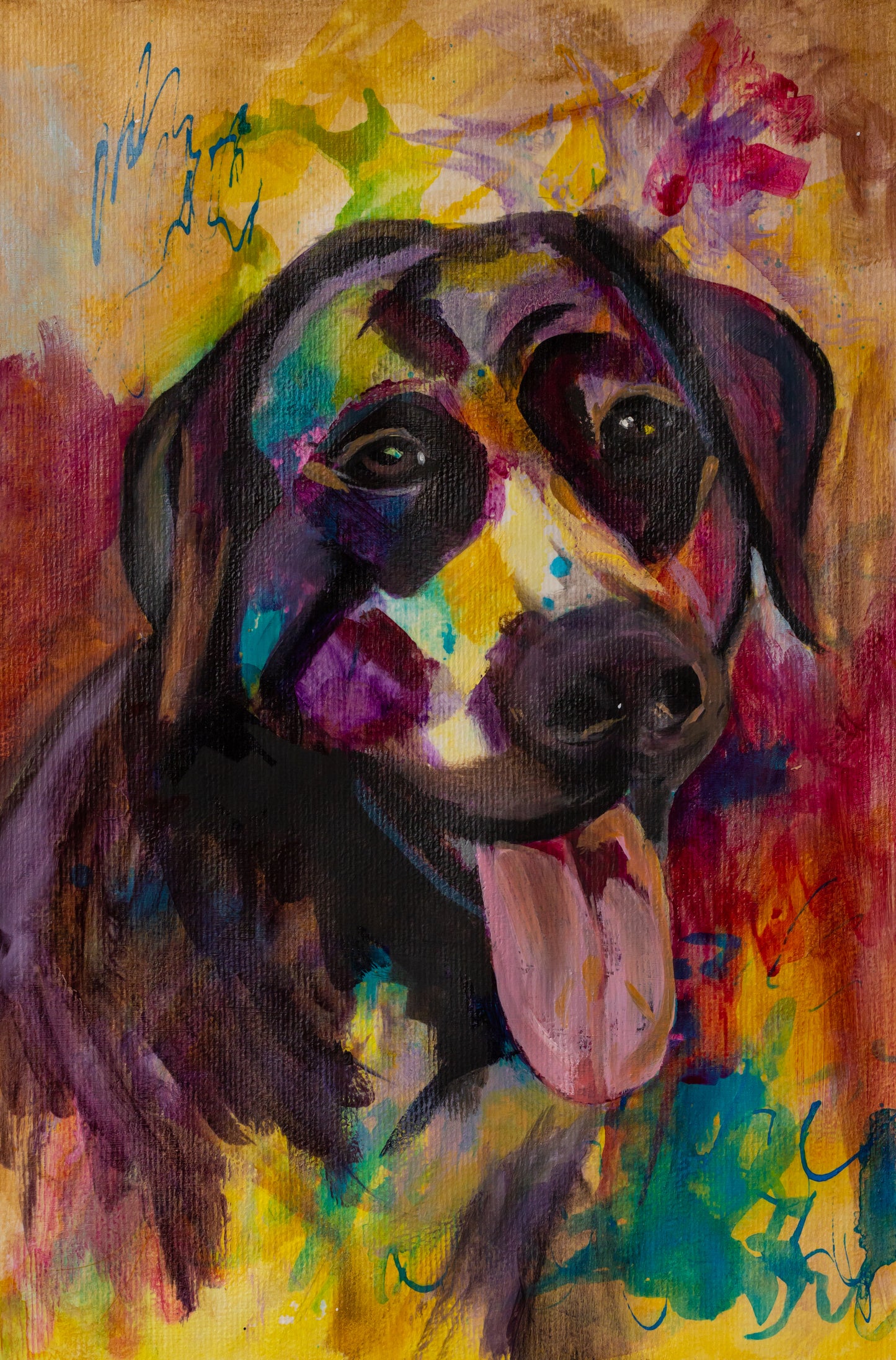 The Joys of a Labrador - Original Mixed Media Painting on archival paper